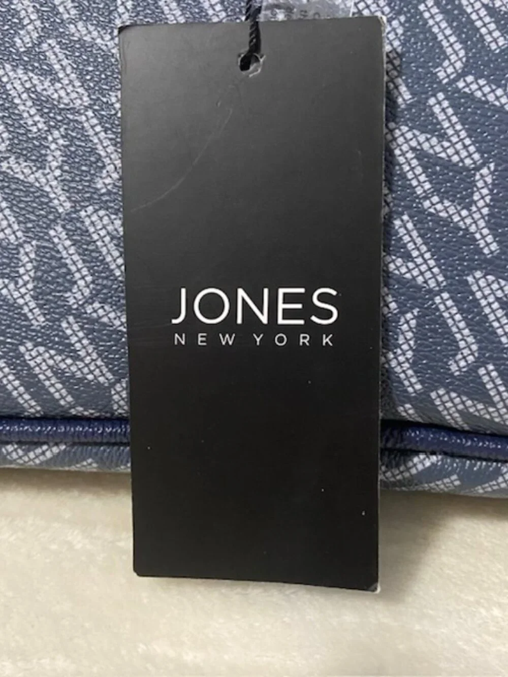 Jones New York ~ Travel Cosmetic Bag ~ Blue/Grey ~ Full Zip ~ 2 Handles ~ NWT